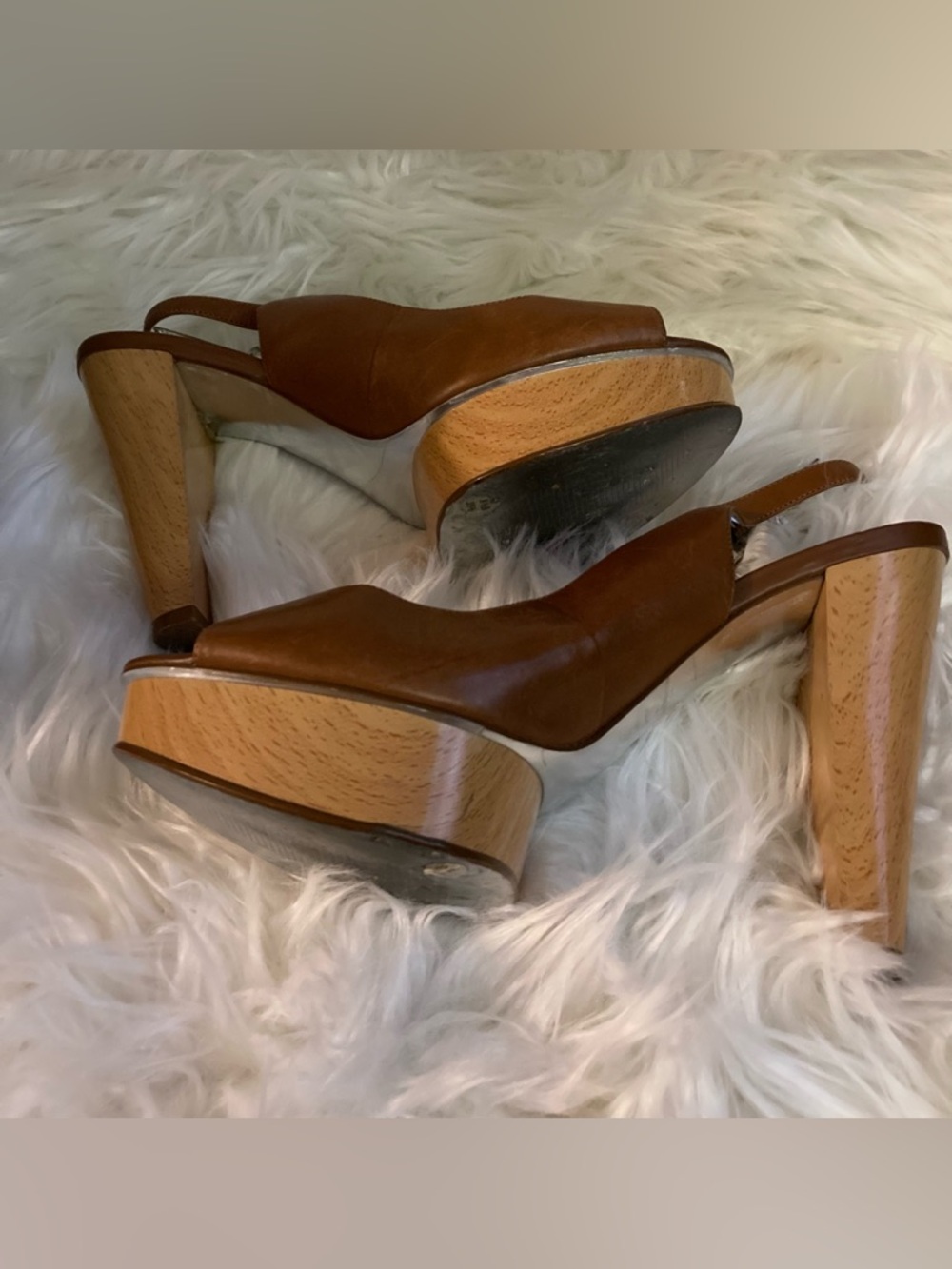 Jessica Simpson Classic Women’s Slingback Peep-Toe Heels in Brown